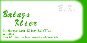 balazs klier business card